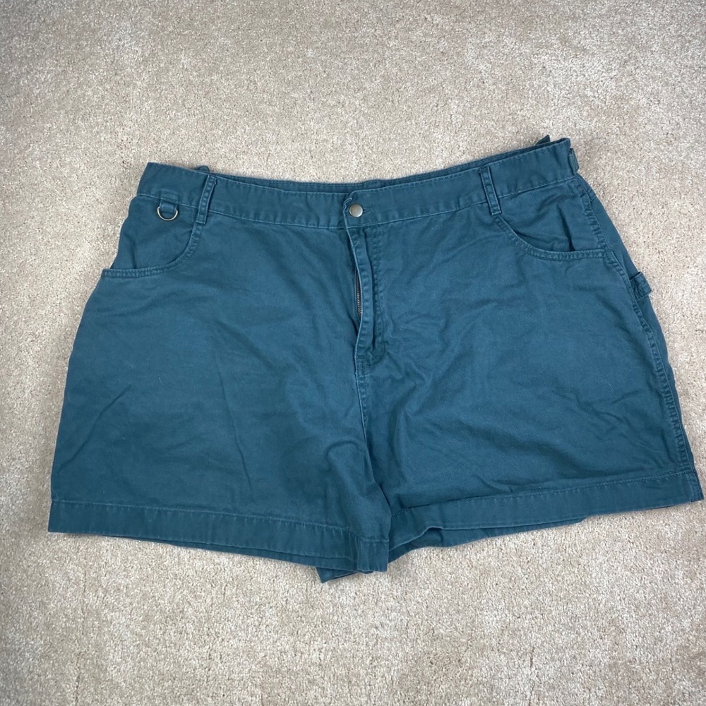 SUK Workwear Utility Shorts Teal Green Cotton Carpenter Plus Size 24